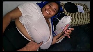  Busty BBW weeps as her stepsister assaults her rear, she watches porn