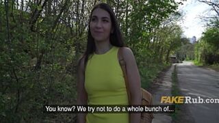 Italian In Yellow Dress Fucked Outdoor For Money