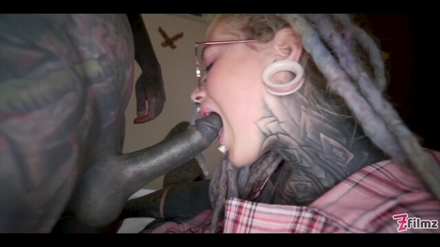 Nerdy tattoo fresh in glasses POV rough anal pound