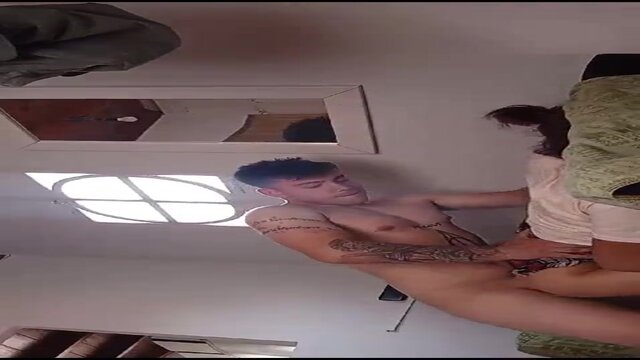 Amateur with perfect breasts enjoys a crazy couch ride