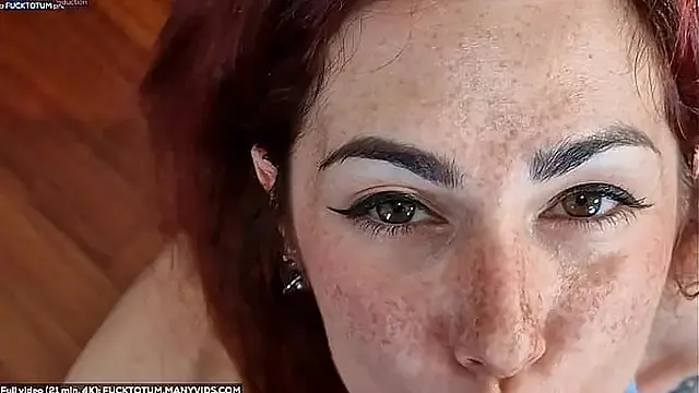 Cum in Mouth / Cum Swallow / Juis is a Lovely Freckles Redhead / She drinks every single drop of LOAD of that cock  She really love drinks sperm!
