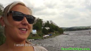 Squirting big-boobed European beauty deepthroats
