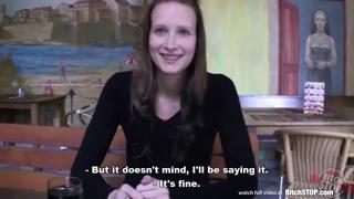 Pretty Brunette Gets Hardcore in Public Restroom