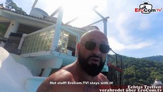 German Travellers Enjoying Explicit Poolside Action