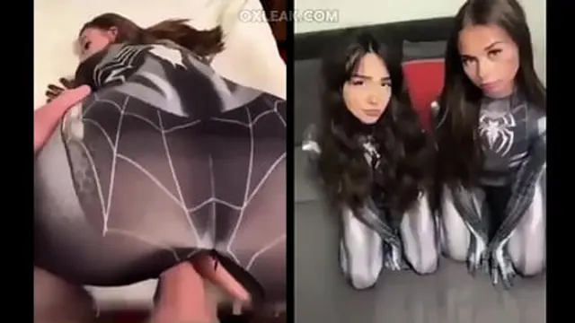 Sophie got Spider-man′s hard stick down her juicy poonanny for 20 minutes straight