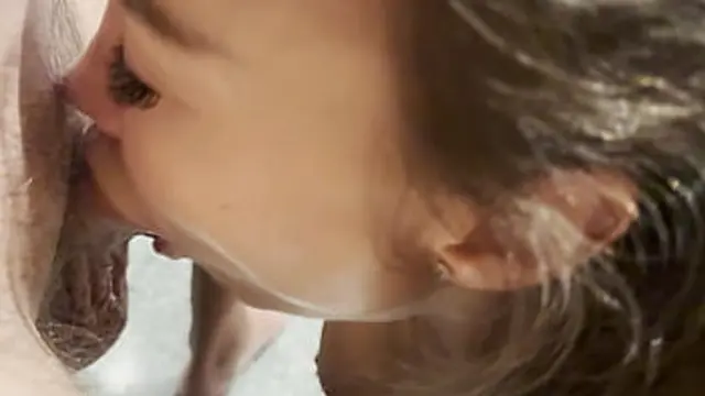 Monika Fox′s Hot POVtitfucking & BJ Till Cum Swallows in Hotel Washroom